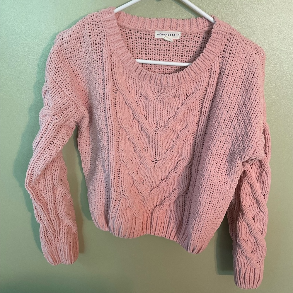 Light Pink Aeropostale Cable Knit Sweater
